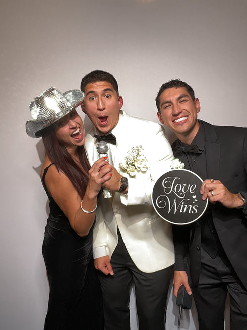 luxury wedding photo booth with props