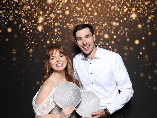 Dallas wedding photo booth guests celebrating